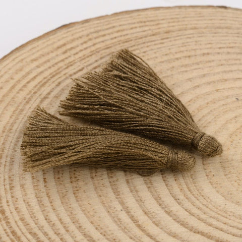 BeadsBalzar Beads & Crafts COFFEE (TT3489-48) (TT3489-X) Cotton Thread Tassel Pendant Decorations, 25~31mm (5 PCS)