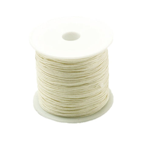 BeadsBalzar Beads & Crafts CREAMY LIGHT YELLOW (NC156-15) (NC156-X) Nylon Thread Cord, about 0.8-1mm (35m/roll).