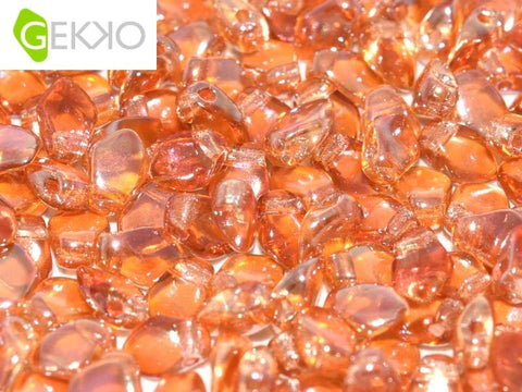 BeadsBalzar Beads & Crafts CRYSTAL APRICOT MEDIUM (GEKO-00030-29121) (GEKO-X) Gekko Beads 3x5mm (10 GMS / +- 190 PCS)