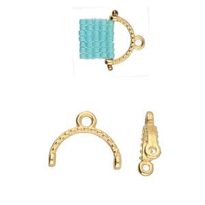 BeadsBalzar Beads & Crafts (CYM-M11-012219-GP) CYMBAL SKALOTI II-DELICA ENDING 24K GOLD PLATE (2 PCS)