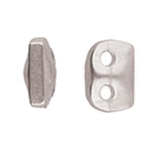 BeadsBalzar Beads & Crafts (CYM-SD-012356-SP) CYMBAL VITALI-SUPERDUO BEAD SUB ANT. SILVER PLATE (6 PCS)