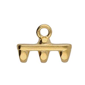 BeadsBalzar Beads & Crafts (CYM-SD-012434-GP) CYMBAL ROZOS III-SUPERDUO BD END 24K GOLD PLATE (2 PCS)