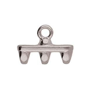 BeadsBalzar Beads & Crafts (CYM-SD-012434-SP) CYMBAL ROZOS III-SUPERDUO BD END ANT. SILVER PLATE (2 PCS)