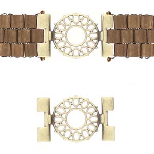 BeadsBalzar Beads & Crafts (CYM-TL-012511-AB) CYMBAL DETIS-TILA BEAD CONNECTOR ANT. BRASS PLATE (2 PCS)