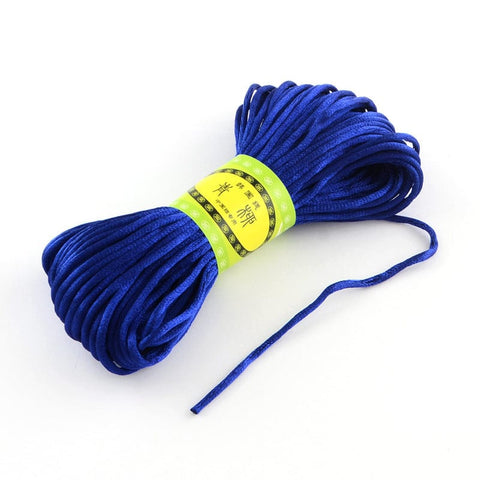 BeadsBalzar Beads & Crafts DARK BLUE (PC4442-20) (PC4442X) Polyester cord Bundle (+Colors) 2mm (+-20 MTRS)