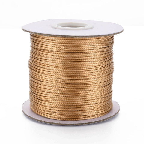 BeadsBalzar Beads & Crafts DARK GOLDENROD (WC-04) (WC-X) Korean Waxed Polyester Cord, 1mm (85yards/roll)
