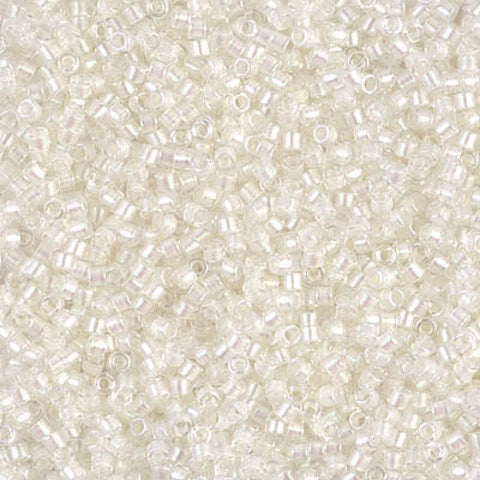 BeadsBalzar Beads & Crafts (DB1701) MIYUKIDELICA 11/0 PEARL LINED TRANSPARENT PALE BEIGE AB (5 GMS)