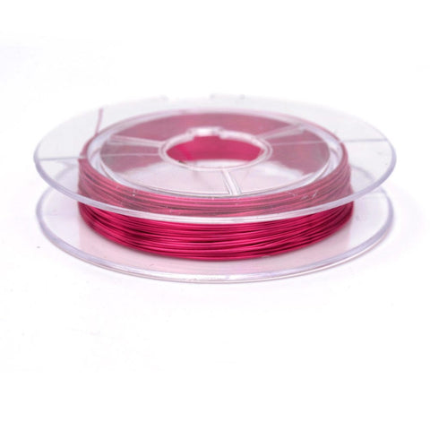 BeadsBalzar Beads & Crafts DEEP PINK (CW8259-04) (CW8259-X) Copper Jewelry Wire, Size: 0.3mm in diameter, (10m)