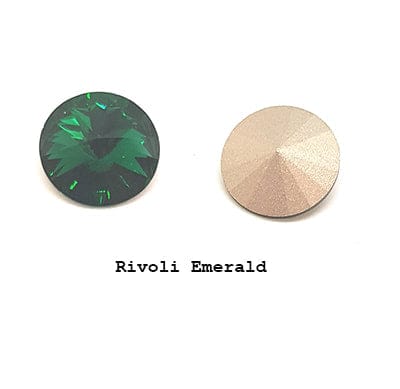 BeadsBalzar Beads & Crafts EMERALD (PZ-RV14-EMDF) RIVOLI MXM 14MM FASHION STONE (& COLORS) (PZ-RV14-X)