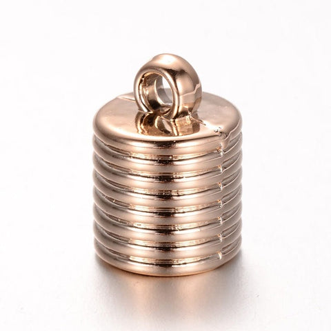 BeadsBalzar Beads & Crafts (EN4561) CCB Style Acrylic Cord Ends, Light Gold 14MM