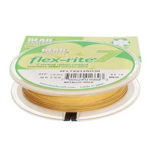 BeadsBalzar Beads & Crafts (FL7X012SG30) FLEXRITE 7 STRAND 0.012 MTLLC/STIN GLD-30 FT#3.2