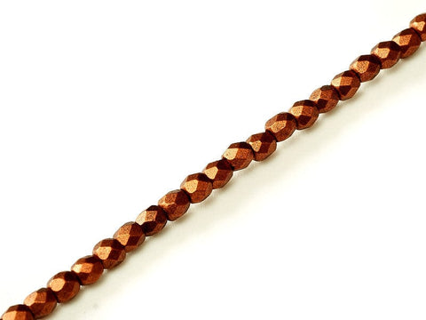 BeadsBalzar Beads & Crafts (FP3-01750) FIRE POLISHED 3 MM COPPER STRAND