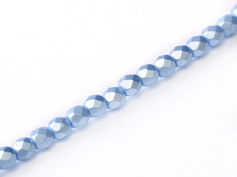 BeadsBalzar Beads & Crafts (FP3-02010-25014) FIRE POLISHED 3 MM ALABASTER PASTEL LT.SAPPHIRE
