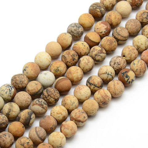 BeadsBalzar Beads & Crafts Frosted Jasper (BG3501)