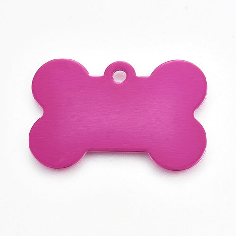 BeadsBalzar Beads & Crafts FUCHSIA (LCD001X) CUSTOM PET TAG ENGRAVING 38X25MM (1 PC)