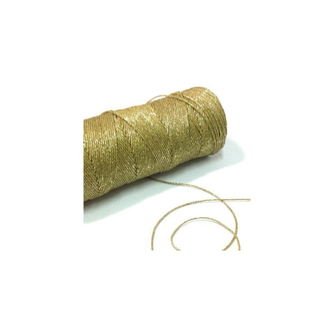 BeadsBalzar Beads & Crafts (GC1858-220) Metallic Waxed Cord Gold 0.8mm