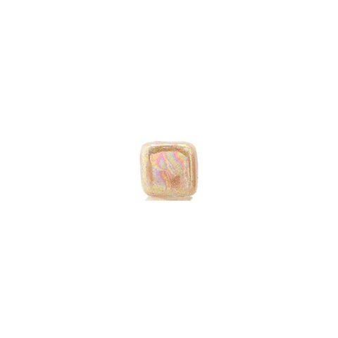 BeadsBalzar Beads & Crafts (GC7352C) PEACH (GC7352X) Enamel-Glazed Ceramic Slider Cube 6.5mm (Ø2.1mm) (6 PCS)