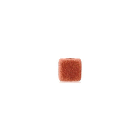 BeadsBalzar Beads & Crafts (GC7353C) DARK ORANGE (GC7353X) Ceramic Slider Cube 6.5mm (Ø2.1mm) (30 PCS)