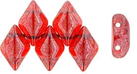 BeadsBalzar Beads & Crafts (GDU-L90080) GEMDUO 8 x 5mm Luster - Siam Ruby