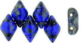 BeadsBalzar Beads & Crafts (GDU-T30090) GEMDUO 8 x 5mm Cobalt - Picasso