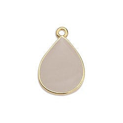 BeadsBalzar Beads & Crafts (GQ6435C) GOLD/DUSTY PINK (GQ6435X) 13.5MM x 20MM Drop motif pendant 24KT GOLD PLATED (4 PCS)