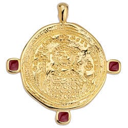 BeadsBalzar Beads & Crafts (GQ6441A) GOLD/RED (GQ6441X) Good Quality Metal Alloy Saint icon stamp rendant 40mm CHOOSE COLOR)