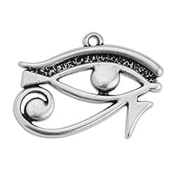 BeadsBalzar Beads & Crafts (GQ6491B) SILVER ANTIQUE (GQ6491X) Metal Alloy 29x 22mm Eye of Ra wire pendant (1 PC)