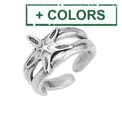 BeadsBalzar Beads & Crafts (GQ6533X) Alloy Starfish ring 17mm (1 pc)