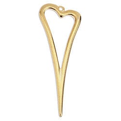 BeadsBalzar Beads & Crafts (GQ6653A) Metal 21.5 x 58 Heart spike wire 60mm pendant (1 PC)