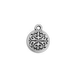 BeadsBalzar Beads & Crafts (GQA7068B) SIVER ANTIQUE (GQA7068X) Round motif with Arabic pattern 13mm (4 PCS)