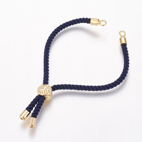 BeadsBalzar Beads & Crafts (GQB8313-01G) Nylon Cord Tree of Life, Prussian Blue, Real 18K Gold Plated 220~240mm (1 PC)