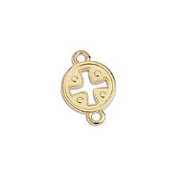 BeadsBalzar Beads & Crafts (GQC6722A) 24KT GOLD PLATED Cross talisman 11mm with cross and 2 rings (4 PCS)