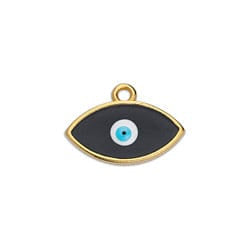 BeadsBalzar Beads & Crafts (GQE6804B) GOLD / BLACK (GQE6804X) 17 x 12mm Eye wireframe Vitraux pendant (1 PC)