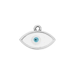 BeadsBalzar Beads & Crafts (GQE6804C) SILV.ANTIQUE WHITE (GQE6804X) 17 x 12mm Eye wireframe Vitraux pendant (1 PC)