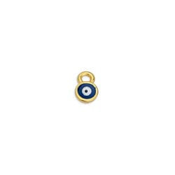 BeadsBalzar Beads & Crafts (GQE7107B) GD.PL/DK.BLUE (GQE7107X) Round mini eye motif pendant 4x7mm (4 PCS)