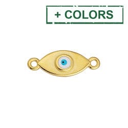 BeadsBalzar Beads & Crafts (GQE8513-GB) Alloy Motif eye with 2 rings 20x7mm (2 PCS)