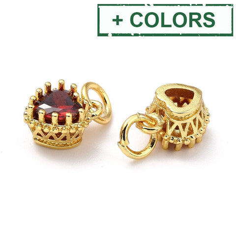 BeadsBalzar Beads & Crafts (GQH8015-05) Brass Micro Pave Mixed Color Cubic Zirconia, Black 9MM (2 PCS)