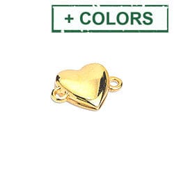BeadsBalzar Beads & Crafts (GQH8458-X) Alloy Magnetic clasp heart with 2 eyes 15x10mm (1 SET)