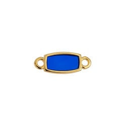 BeadsBalzar Beads & Crafts (GQL7202B) SOFT COBALT (GQL7202X) Rectangular motif vitraux with 2 rings 16x6mm (3 PCS)