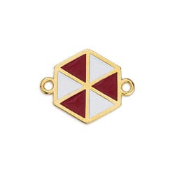 BeadsBalzar Beads & Crafts (GQM7138A) Kite hexagonal with 2 rings 20x14mm (2 PCS)