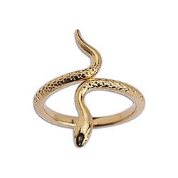 BeadsBalzar Beads & Crafts (GQR6708A) 24KT GOLD PLATED (GQR6708X) Alloy Ring snake 17mm (1 PC)
