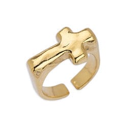 BeadsBalzar Beads & Crafts (GQR7136A) Ring organic cross shaped 17mm (1 PC)