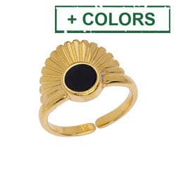 BeadsBalzar Beads & Crafts (GQR7722X) Ring 17mm rising sun with setting 6mm (1 PC)