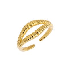 BeadsBalzar Beads & Crafts (GQR8060-G) Ring with 2 twisted ropes 17mm (1 PC)