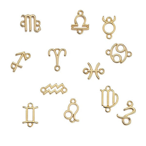 BeadsBalzar Beads & Crafts (GQZ7161X) Zodiac signs Capricorn with 2 rings about 12-15MM (3 PCS)