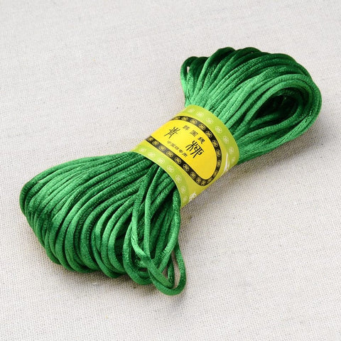 BeadsBalzar Beads & Crafts GREEN (PC4442-13) (PC4442X) Polyester cord Bundle (+Colors) 2mm (+-20 MTRS)
