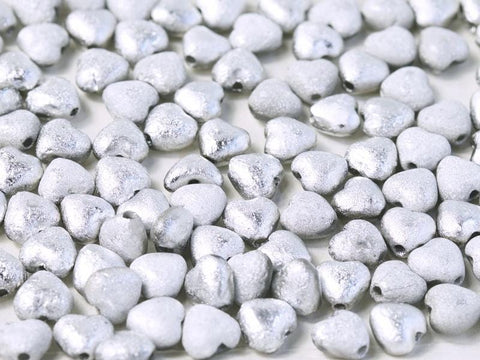 BeadsBalzar Beads & Crafts (HE03000-27080) CRYSTAL ETCHED LABRADOR FULL (HE00030-X) GLASS CRYSTAL HEARTS 6 MM (30 PCS)