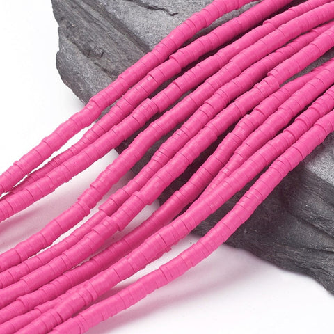 BeadsBalzar Beads & Crafts (HE6764-31) Eco-Friendly Handmade Polymer Clay Heishi Beads, Camellia 4x1mm