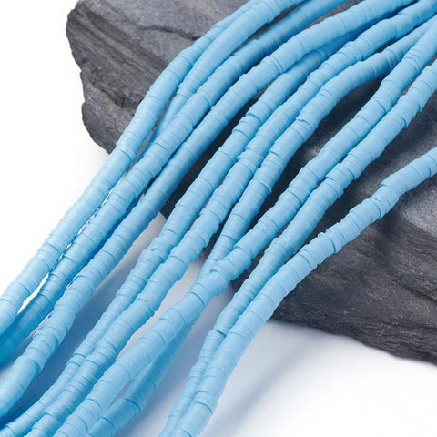 BeadsBalzar Beads & Crafts (HE6764-36) Eco-Friendly Handmade Polymer Clay Heishi Beads, Light Sky Blue 4x1mm