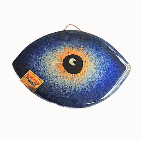 BeadsBalzar Beads & Crafts (HG-EY3) BLUE (HG-EYX) Glass Hand Made Eye about 11x8cm (1 PC)